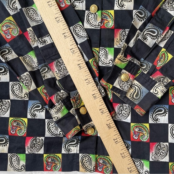 GIANNI VERSACE vintage shirt with gold buttons - Picture 10 of 12